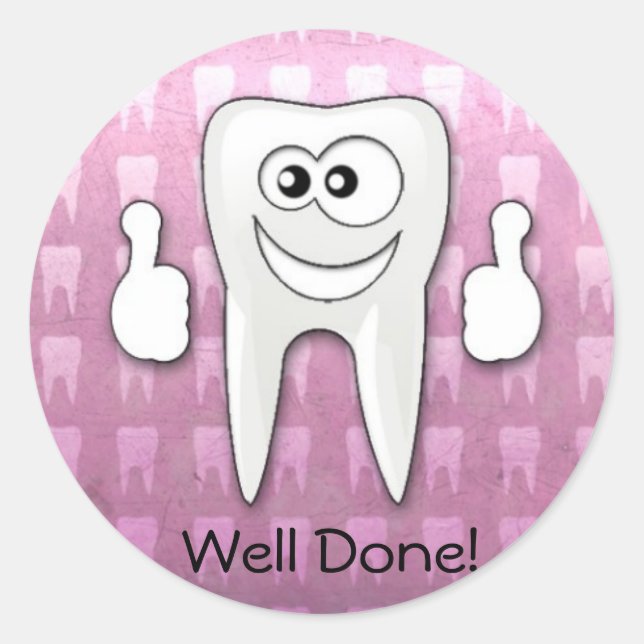 Cool tooth  "well done" sticker (Front)