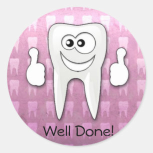 Cool tooth "well done" sticker