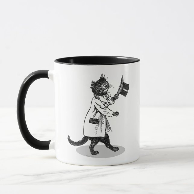 Cool Top Hat Cat Mug (Left)