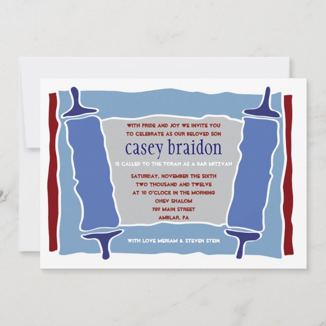 COOL TORAH Bar à thème Bat mitzvah Invitation (Devant)