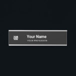 Cool Total Black Business Logo Name Profession Door Sign<br><div class="desc">Easily personalize this Cool Total Black Simple Business Logo Name Profession Door Sign with name, profession, job title and business logo. A simple business corporate design in total black and white colours fully customizable, sans-serif basic and modern fonts and a professional and clear look. Available as hanging name plate or...</div>