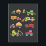 Cool Tractor Drawing Farm Lover Agriculture Kid Postcard<br><div class="desc">Cool Tractor Drawing Farm Lover Agriculture Kid. A funny Farming Gift for a Son, Dad, or Grandpa Farmer. Witty surprise for a Agriculture lover and Tractor loving Grandfather, Father or Husband.</div>