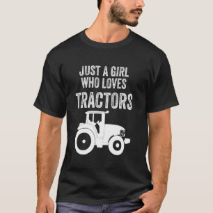 Cool Tractor For Girls Kid Funny Farmer Toddler F T-Shirt