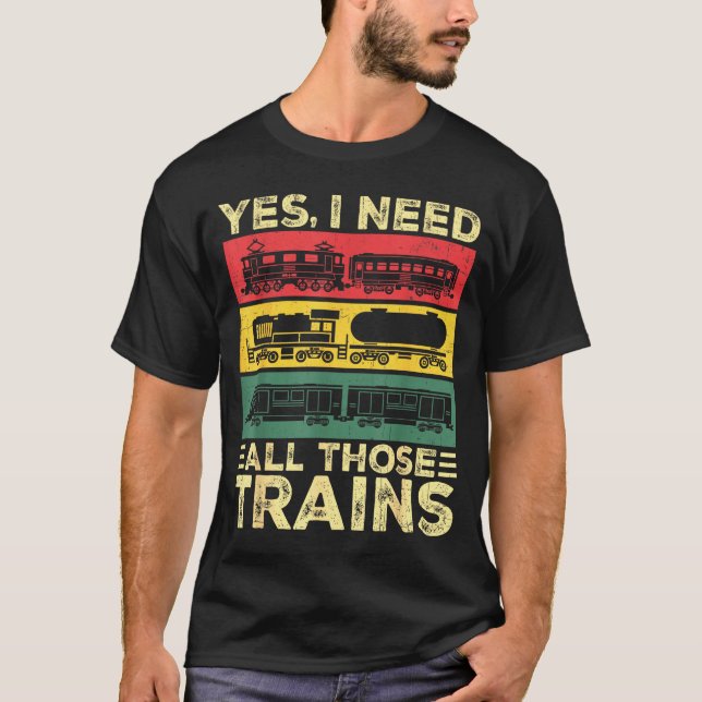 Cool Train Model Funny Train Railroad  T-Shirt (Front)