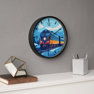 cool train running train lovers clock