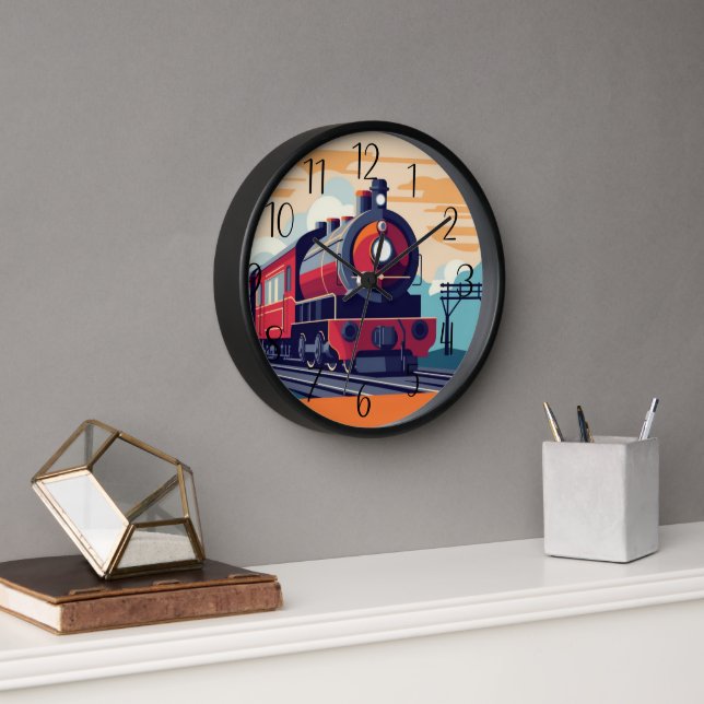 cool train running train lovers  clock (Office)