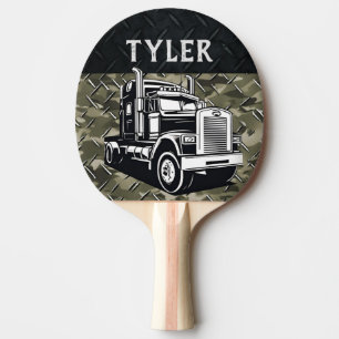 Cool Transport Truck Name Equipment Camo Ping Pong Paddle
