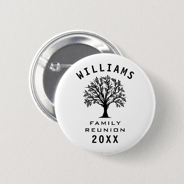 Cool Tree Family Reunion Summer Vacation Road Trip 2 Inch Round Button (Front & Back)