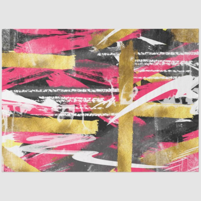 Cool trendy abstract brush strokes paint splatters tissue paper (Front)