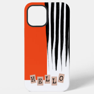 Cool Trendy Abstract Orange and Black iPhone 12 Pro Max Case