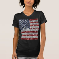 Cool trendy America flag shining faux glitter