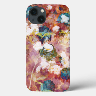 Cool, trendy art of romantic flower pattern iPhone 13 case
