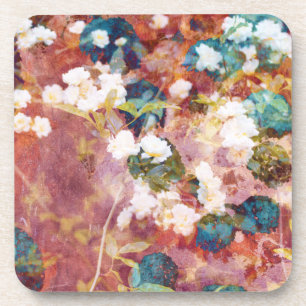 Cool, trendy art of romantic flower pattern coaster
