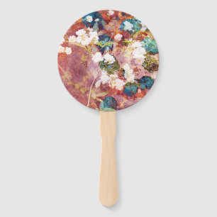 Cool, trendy art of romantic flower pattern hand fan
