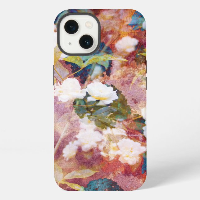 Cool, trendy art of romantic flower pattern iPhone case (Back)