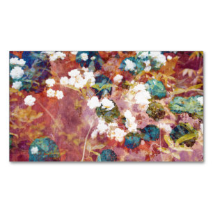 Cool, trendy art of romantic flower pattern 	Magnetic business card