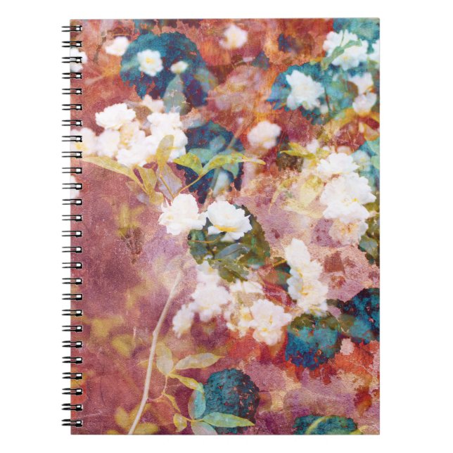 Cool, trendy art of romantic flower pattern notebook (Front)