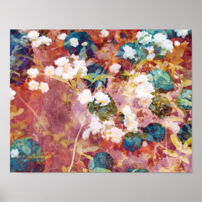 Cool, trendy art of romantic flower pattern poster (Front)
