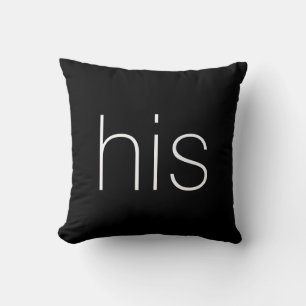 Cool Trendy Black and White his Throw Pillow