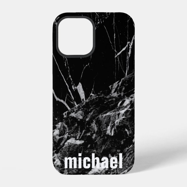 Cool Trendy Black Marble  Case-Mate iPhone Ca Case (Back)