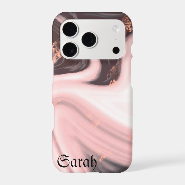 Cool Trendy Black Marble Case-Mate iPhone Case (Back)