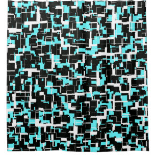 Cool Trendy Black White Blue Pattern