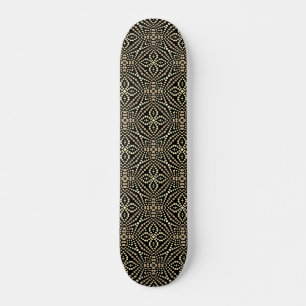 Cool Trendy Black & White Dot Art Skateboard