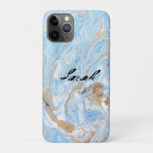 Cool Trendy Blue Marble  iPhone 11 Pro Case