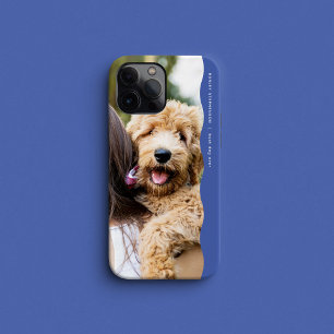 Cool trendy blue wavy edge one photo iPhone 15 case