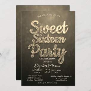 Cool Trendy Bokeh Sweet 16 Party Invitation