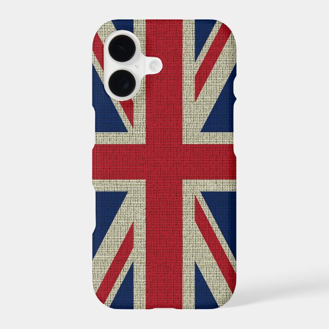 Cool trendy British flag burlap texture (Back)