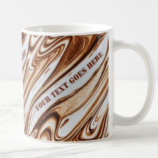 Cool, trendy coffee marble swirl personal text mug