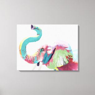 Cool Trendy Colourful Elephant Canvas Print