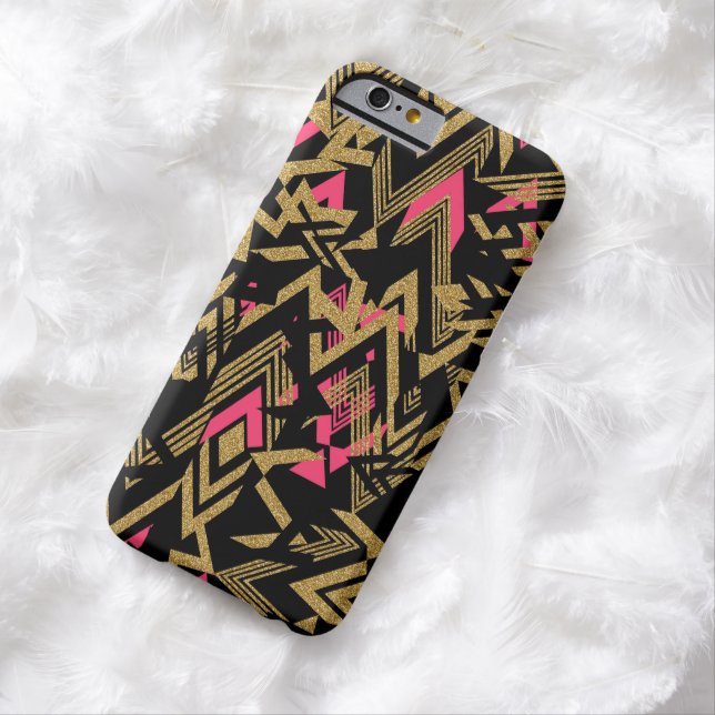 Cool trendy faux gold glitter geometric pattern Case-Mate iPhone case (In Situ)