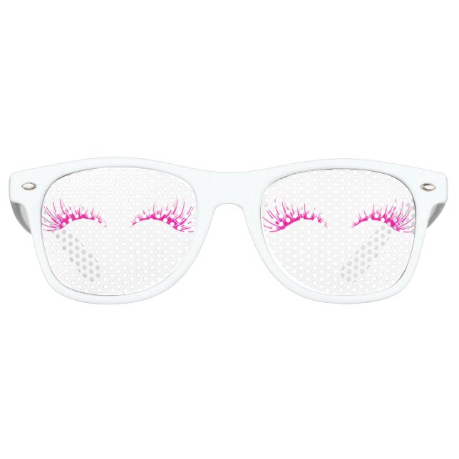 Cool Trendy Faux Lashes Retro Sunglasses (Front)