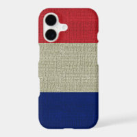 Cool trendy France flag burlap texture
