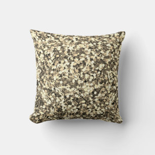 Cool Trendy Gold Glitter Pattern Throw Pillow