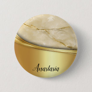 Cool Trendy Gold Marble 2 Inch Round Button