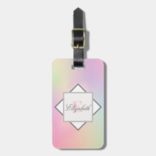 Cool Trendy Holographic Monogram Luggage Tag