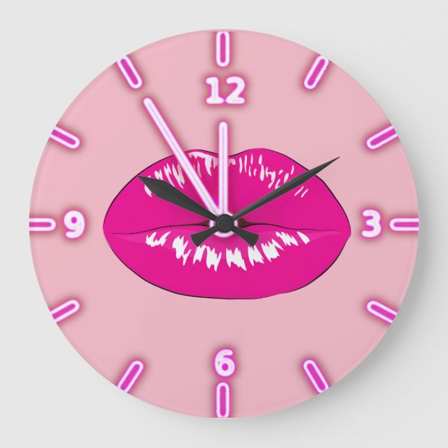 Cool Trendy Lips -Personalized Large Clock (Front)