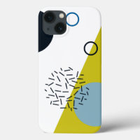 Cool, trendy, modern, Memphis green blue geometric