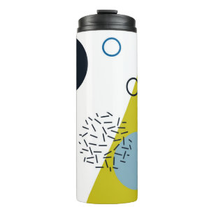 Cool, trendy, modern, Memphis green blue geometric Thermal Tumbler
