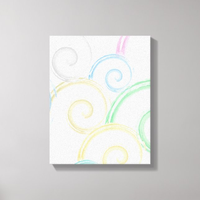 Cool, trendy, modern wave water colour brushes canvas print (Front)