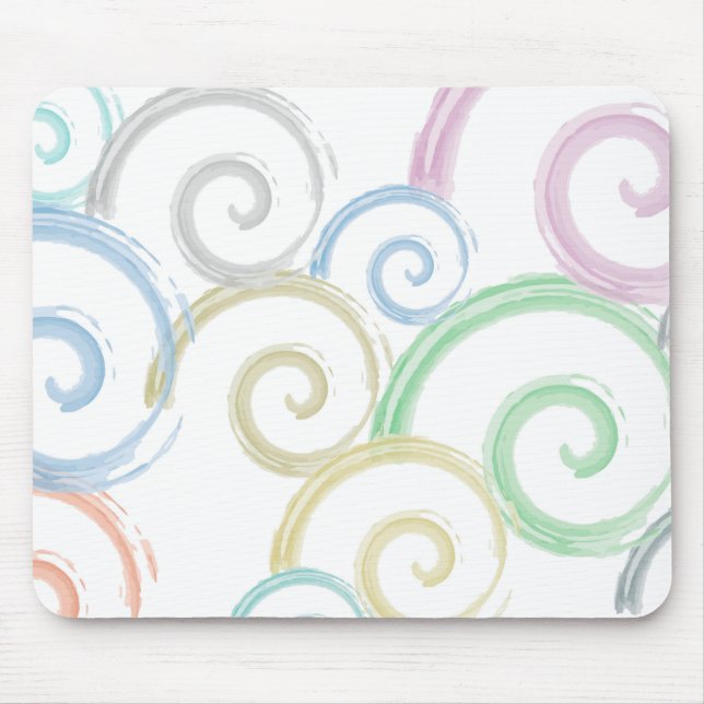 Cool, trendy, modern wave water colour brushes mouse pad (Front)