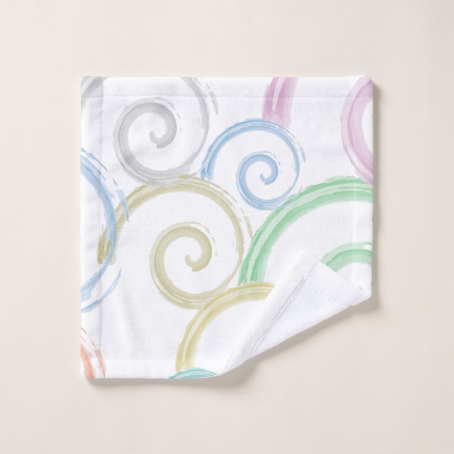 Cool, trendy, modern wave water colour brushes wash cloth (Wash Cloth)