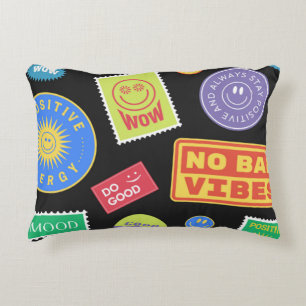 Cool Trendy Patches Design. Abstract background wi Accent Pillow
