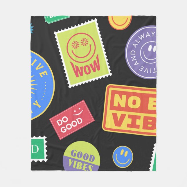 Cool Trendy Patches Design. Abstract background wi Fleece Blanket (Front)