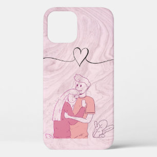 Cool Trendy Pink Couple iPhone 12 Case