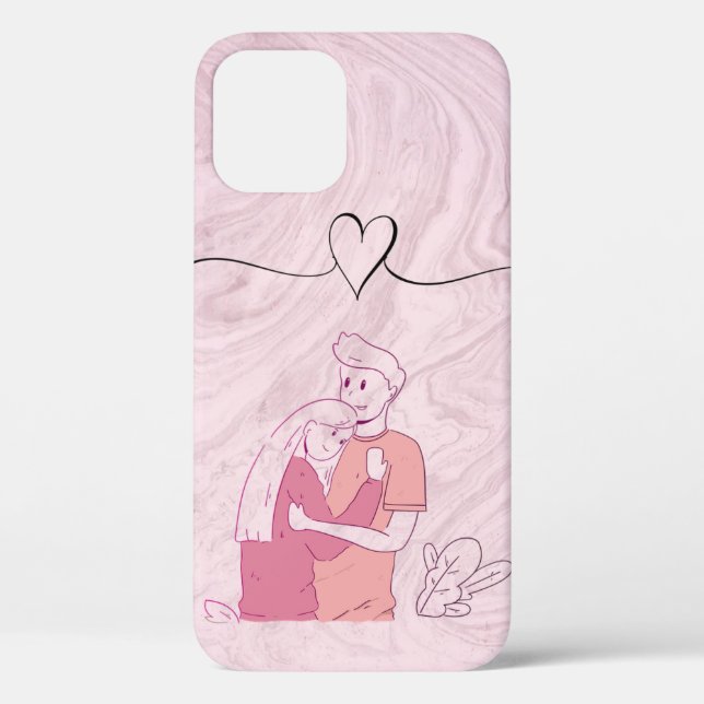 Cool Trendy Pink Couple Case-Mate iPhone Case (Back)