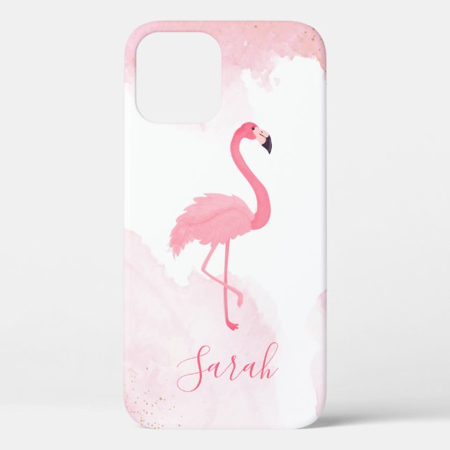 Cool Trendy Pink Flamingo Case-Mate iPhone Case (Back)